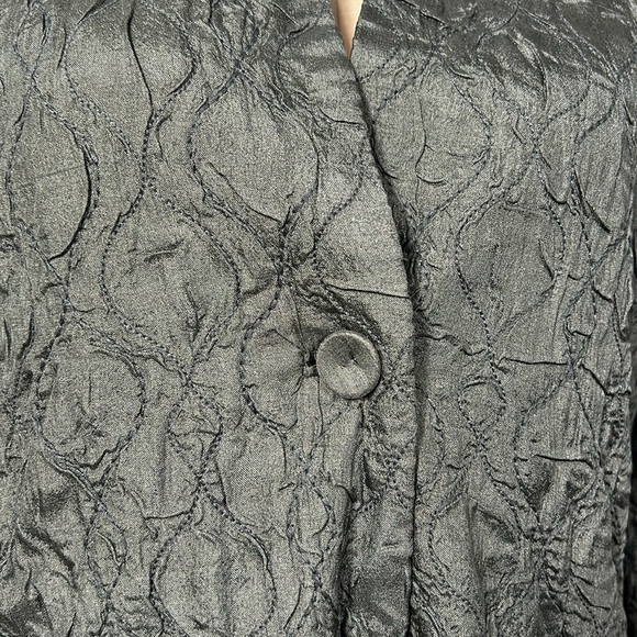 Eileen Fisher 100% Tussah Silk Gray Long Blazer size PS- gently used - Picture 12 of 16